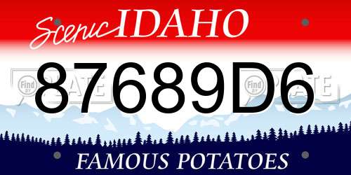 87689D6 Idaho License Plate
