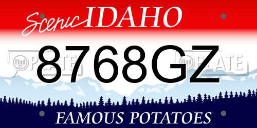 8768GZ Idaho License Plate