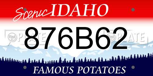 876B62 Idaho License Plate