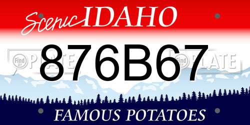 876B67 Idaho License Plate