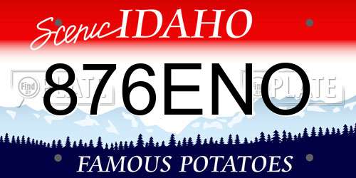 876ENO Idaho License Plate