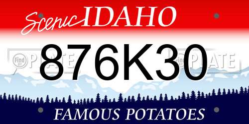 876K30 Idaho License Plate