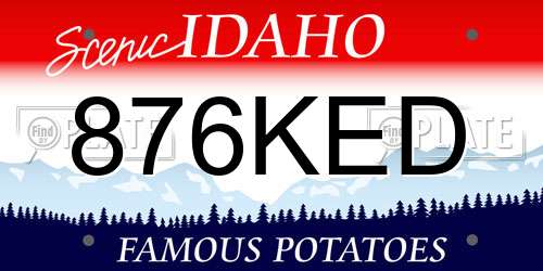 876KED Idaho License Plate