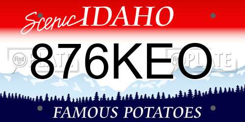 876KEO Idaho License Plate