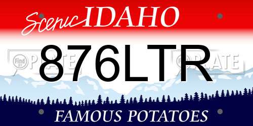 876LTR Idaho License Plate