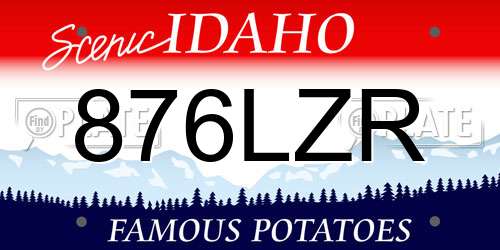 876LZR Idaho License Plate