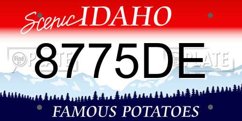 8775DE Idaho License Plate