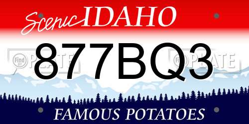 877BQ3 Idaho License Plate