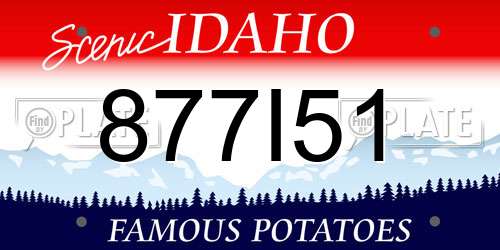877I51 Idaho License Plate