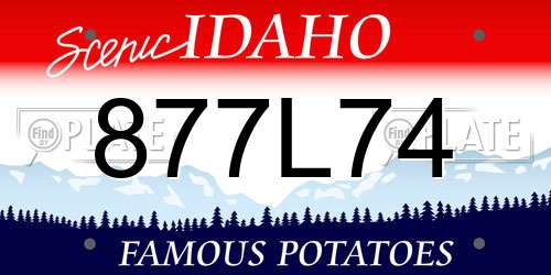 877L74 Idaho License Plate