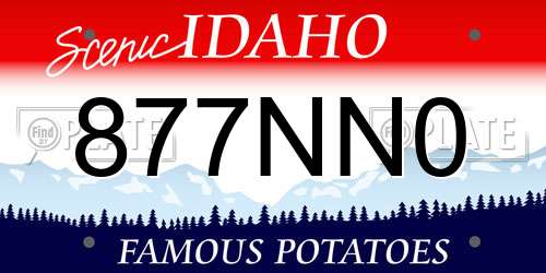 877NN0 Idaho License Plate