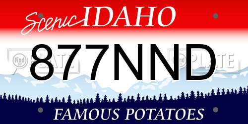 877NND Idaho License Plate