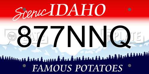 877NNQ Idaho License Plate