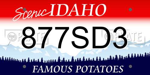 877SD3 Idaho License Plate