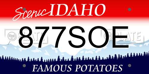 877SOE Idaho License Plate