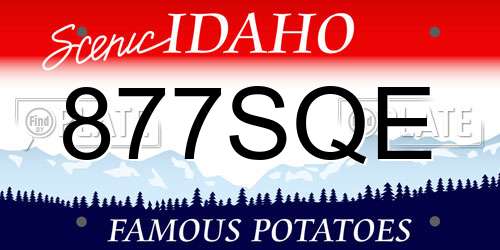 877SQE Idaho License Plate