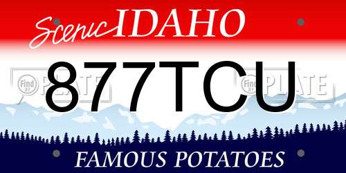 877TCU Idaho License Plate