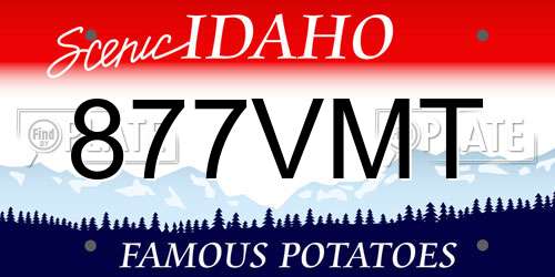 877VMT Idaho License Plate