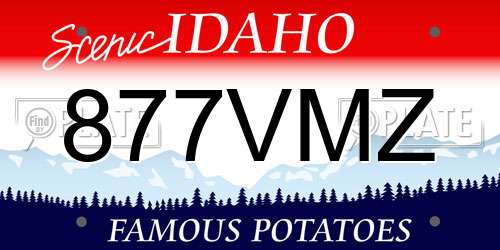 877VMZ Idaho License Plate