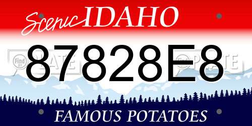 87828E8 Idaho License Plate