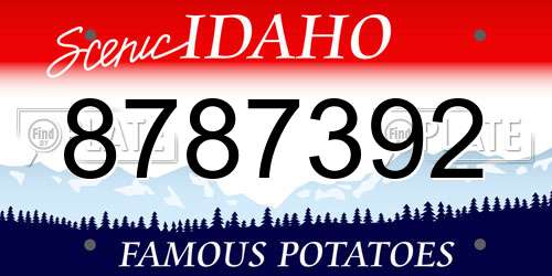 8787392 Idaho License Plate