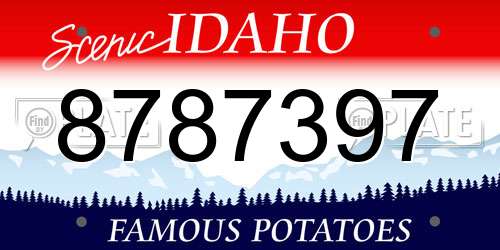 8787397 Idaho License Plate