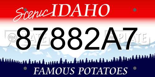 87882A7 Idaho License Plate