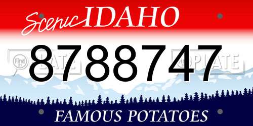 8788747 Idaho License Plate