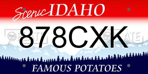 878CXK Idaho License Plate