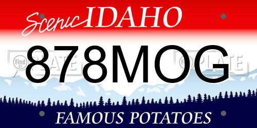 878MOG Idaho License Plate