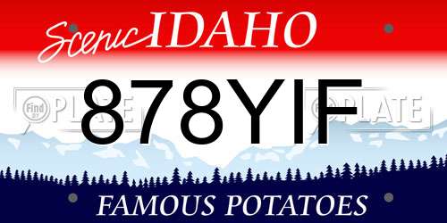 878YIF Idaho License Plate