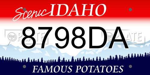 8798DA Idaho License Plate