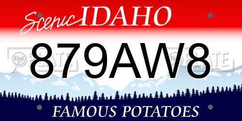 879AW8 Idaho License Plate