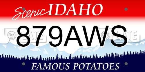 879AWS Idaho License Plate