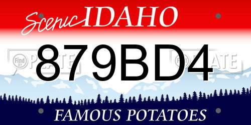 879BD4 Idaho License Plate