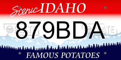879BDA Idaho License Plate
