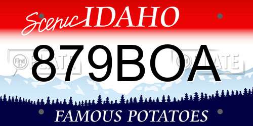 879BOA Idaho License Plate