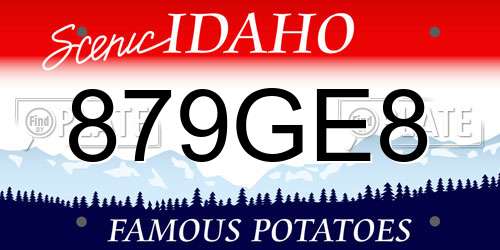 879GE8 Idaho License Plate