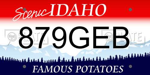 879GEB Idaho License Plate