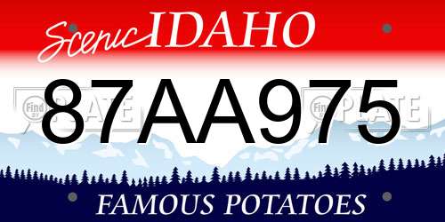 87AA975 Idaho License Plate