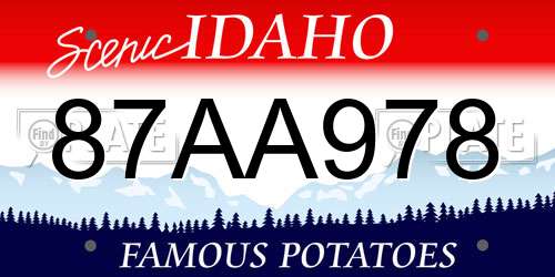 87AA978 Idaho License Plate