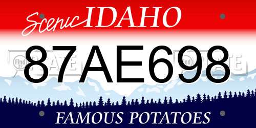 87AE698 Idaho License Plate