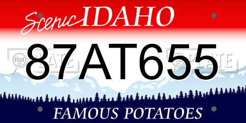 87AT655 Idaho License Plate
