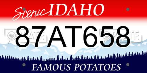 87AT658 Idaho License Plate