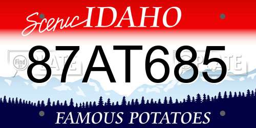 87AT685 Idaho License Plate