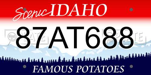 87AT688 Idaho License Plate