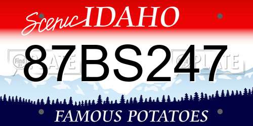 87BS247 Idaho License Plate