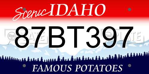87BT397 Idaho License Plate