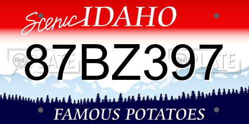 87BZ397 Idaho License Plate