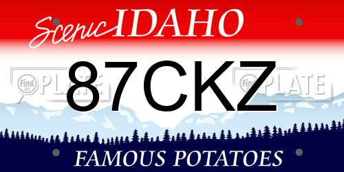 87CKZ Idaho License Plate